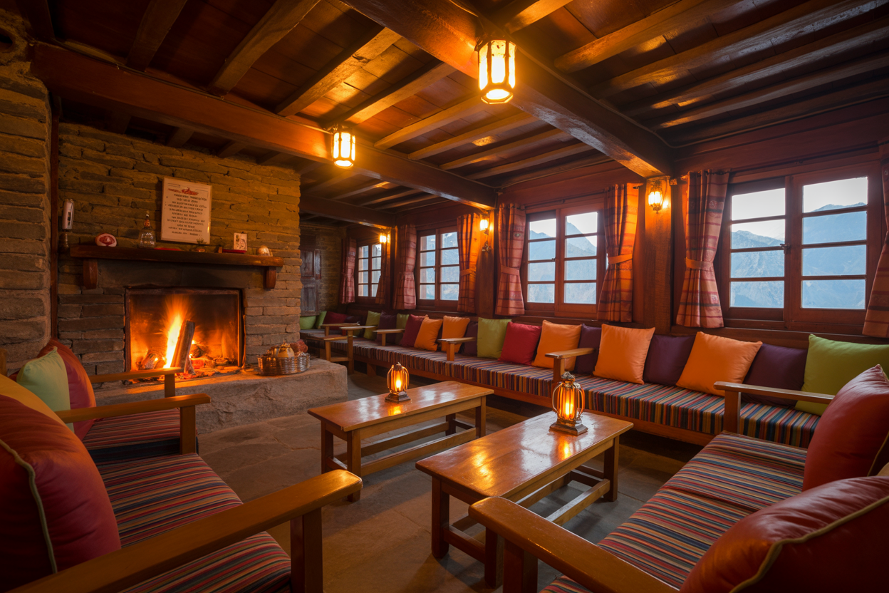 Gezellige lodge in de Himalaya